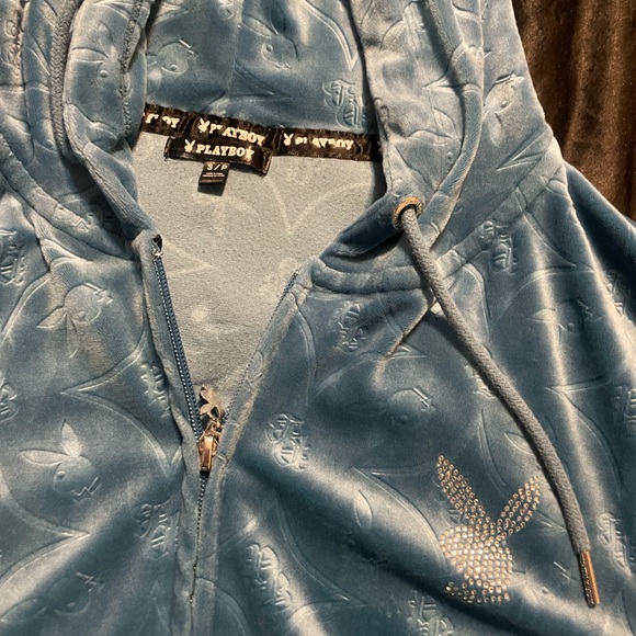 Blue Discontinued rare disco playboy zip up - Picture 3 of 3